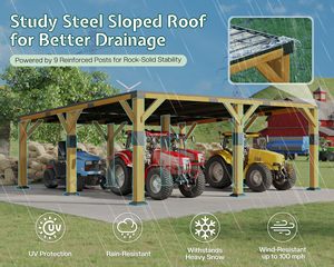 <span class=keywords><strong>Abri</strong></span> de voiture extérieur en cèdre 20 'x 20', support de neige pour garage, résistance au vent, PowerPort, <span class=keywords><strong>abri</strong></span> pour protéger les voitures - Product Image 6