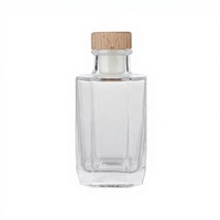 Carafe à spiritueux en verre carré à base épaisse, de qualité supérieure, avec bouchon hermétique pour gin, vodka et emballage cadeau, 400 ml