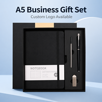 Carnet de notes de luxe en cuir avec reliure rigide, personnalisable pour entreprise, avec stylo et coffret cadeau USB