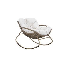 Nouvelle conception de chaise suspendue en forme d'œuf pour patio extérieur, résistante aux intempéries, en rotin PE, avec coussin épais et moelleux - Product Image 1