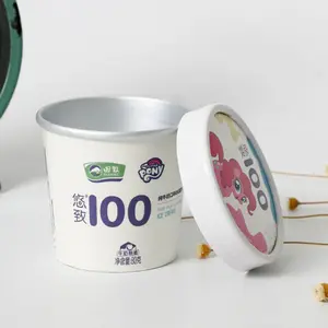 Tazze per gelato in carta artigianale per Yogurt congelato su misura da 8 once tazze per gelato con coperchio vaso desechable