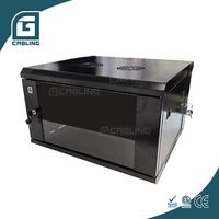Rak Server Gcabling 6U 600*550mm Slim Wall Mount Mini Rack Harga Terjangkau Kabinet Data Jaringan 6u dengan Pintu Logam beserta Aksesoris