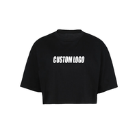 Damen individuelles Logo Streetwear Boxy Fit schwergewicht 100 % Bio-Baumwolle T-Shirt sexy Bildschirmdruck zugeschnittenes T-Shirt