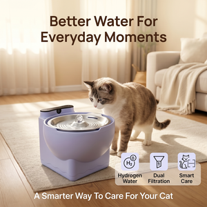 Fontaine à eau pour chat à double filtration avec charbon actif et résine ionique pour la réduction des odeurs et la purification - Product Image 4