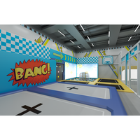 Équipement de terrain de jeu intérieur commercial, thème princesse/fantaisie, trampoline, fosse de mousse haute densité, mur d'escalade, parcours ninja