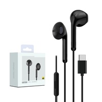 K825C Earphone Berkabel Tipe-C In-ear Bass Berat dengan Mikrofon untuk Panggilan Telepon