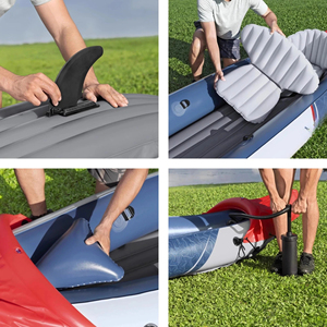 <span class=keywords><strong>Kayak</strong></span> gonflable <span class=keywords><strong>double</strong></span> avec propulsion à pédales, en PVC, design <span class=keywords><strong>rigide</strong></span>, pour 2 personnes, respectueux de l'environnement - Product Image 3