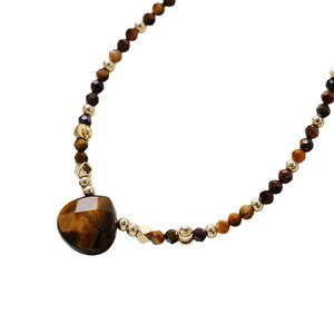 Collier avec pendentif en forme de larme en œil de tigre, pierre naturelle, alliage de cuivre, bijoux, cadeau pour femmes - Product Image 5
