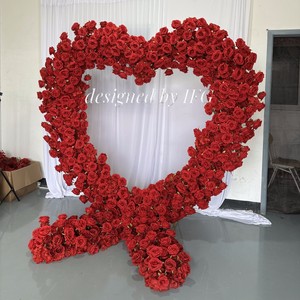 IFG 7 x7ft rosa rossa <span class=keywords><strong>cuore</strong></span> arco floreale tema di nozze sfondo per eventi - Product Image 3