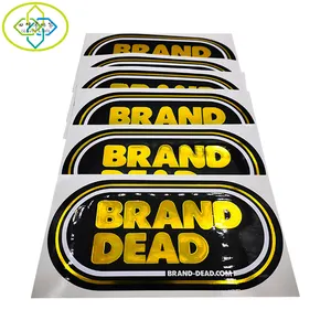 Impresión personalizada troquelada oro estampado en caliente pegatinas con logotipo