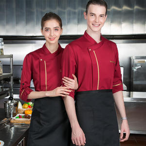 Abbigliamento <span class=keywords><strong>da</strong></span> <span class=keywords><strong>lavoro</strong></span> per <span class=keywords><strong>chef</strong></span>, giacca personalizzata in poliestere-cotone, uniforme a maniche lunghe, abbigliamento professionale per hotel, ristoranti e bar. - Product Image 3