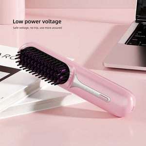 Lisseur de cheveux portable sans fil pour cheveux humides et secs, brosse lissante à chauffage rapide avec ions négatifs pour cheveux bouclés et volumineux - Product Image 4