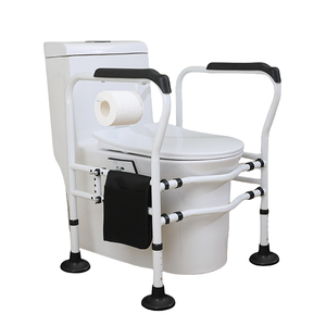 고강도 탄소강 파이프 높이 조절 가능한 안전 프레임 레일 도구 무료 설치 노인용 화장실 손잡이 바 난간 - Product Image 1