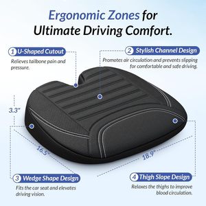 <span class=keywords><strong>Coussin</strong></span> de siège de <span class=keywords><strong>voiture</strong></span> en mousse à mémoire de forme respirant toutes saisons, design en maille, lavable, utilisation au bureau, <span class=keywords><strong>coussin</strong></span> <span class=keywords><strong>rehausseur</strong></span> de siège et oreiller - Product Image 2