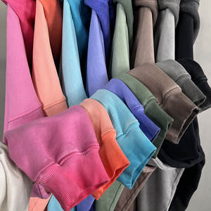 Unisex Heavy Plain 100% algodón lavado ácido sudaderas con capucha Vintage Drop Shoulder sudaderas - Product Image 2