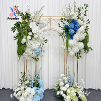 Arche de fleurs artificielles bleues et blanches pour la décoration de la cérémonie de mariage, toile de fond pour événements