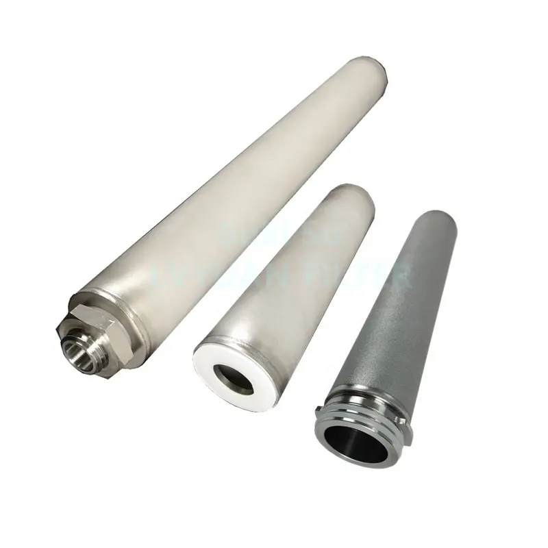 Poroso SS/Titânio/Cartucho De Filtro De Metal Sinterizado para 0.2 1 Inconel-600 3 hum cartuchos de filtros de tratamento de água em estado líquido fábrica