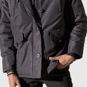 Chaqueta Térmica con Capucha para Hombre, Personalizada con Logotipo, para Invierno, con Tela de Lona, Impermeable y Resistente al Viento, Largo Regular, Ropa de Calle para Exteriores - Product Image 6