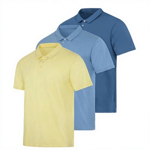 Men's Short Sleeve <b>Polo</b> <b>Shirt</b> Solid Color Casual Oxford Cotton Breathable Yellow <b>Blue</b> - Product Image 1