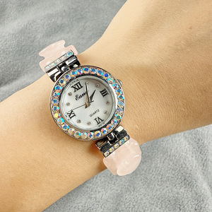 Orologio Retrò in Agata Nera <span class=keywords><strong>da</strong></span> Donna, Bracciale Personalizzato alla Moda, Impermeabile - Product Image 2