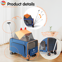 Poussette pliable imperméable et réglable pour animaux de compagnie, petite, grande capacité, pour chiens âgés