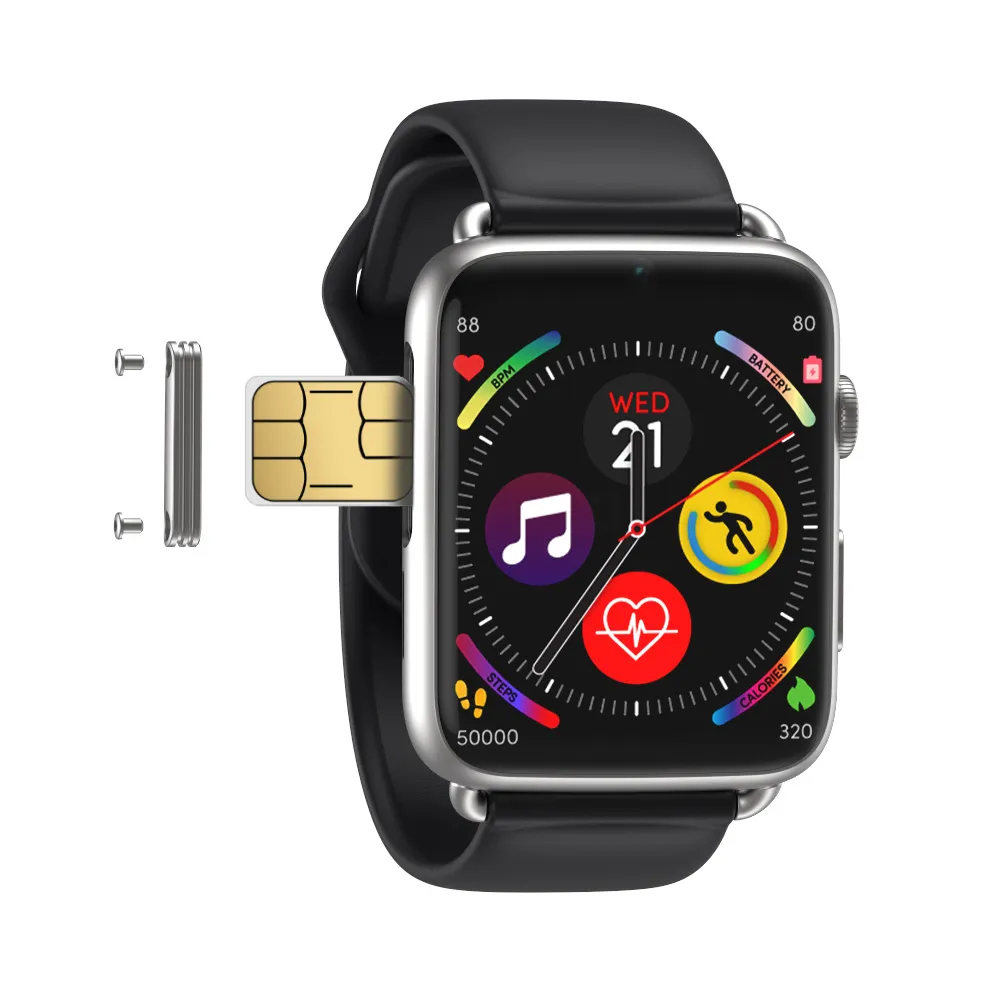 Smart Watch Carte SIM 4G intégrée programmable 1,88 pouces BLE montre intelligente de luxe Android 7.1 DM20 GPS WIFI appel sans fil nouveauté