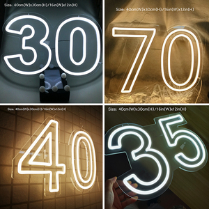 Letrero de neón número 30 treinta cumpleaños Decoración Luz Led habitación boda fiesta cerveza Bar decoración personalizada Drop Shipping - Product Image 6