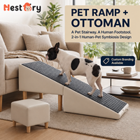 Rampe pliable en bois pour animaux de compagnie, escalier antidérapant pour petits chiens et chats, marchepieds pour canapé, lit, double repose-pieds, siège ottoman, accessoire pour animaux de compagnie