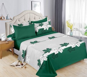Ready to Ship 6 Pieces Printed Cotton Bed Sheet Set <strong>King</strong> <strong>Size</strong> Flat Fitted Sheet <strong>Pillowcases</strong> - Product Image 3