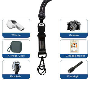 Lanière de haute qualité en métal noir robuste et réglable avec crochet, pour bureau, médecin, <span class=keywords><strong>infirmière</strong></span>, étudiant, femme, avec <span class=keywords><strong>porte</strong></span>-clés en métal, lanière d'identification - Product Image 5