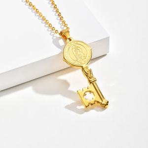 Collier avec pendentif en acier inoxydable 316L, Saint Benoît, Vierge de Guadalupe, protection religieuse, bijoux catholiques, cadeau - Product Image 5