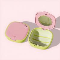 Boîte de rangement multifonctionnelle avec miroir pour prothèses dentaires, étui portable pour appareils orthodontiques