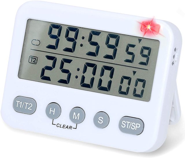 2 in 1 LED Alarm Timer with Mute Function Digital Pomodoro Technique Timer Clock