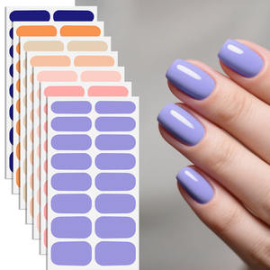 Miếng dán móng tay màu nude be nóng bỏng, phủ kín, mỏng, tự dính - Product Image 1