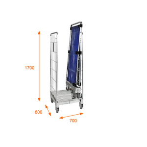 Chariot à main pliable à deux côtés en acier Q235 léger 700x800, cage à roulettes H1700/H1950 pour le transport et le stockage - Product Image 5