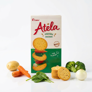 Nouveauté exclusive : Biscuits salés sucrés croustillants aux légumes, faibles en sel, faibles en matières grasses, faibles en glucides, boîte de 150g, prix imbattable, OEM ODM - Product Image 2