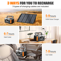 Station d'alimentation portable extérieure 300W 600W 1200W 2400W 3000W avec batterie LiFePO4, générateur solaire pour le camping et la sauvegarde à domicile