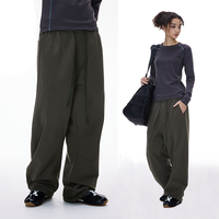 QUICKSHOW Pantalon de survêtement personnalisé 380 g/m² en molleton bouclette, coupe ample, taille haute, unisexe, déchiré, écoresponsable