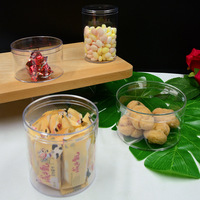 Transparante Plastic Cilinderdoos Met Deksel Voor Voedselverpakkingen Voor Desserts Zoals Koekjesfruitlasagne Tiramisu Tafeldisplays