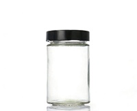 Pot en verre rond transparent réutilisable avec couvercle en métal pour le miel, la confiture, les cornichons, les épices, la crème, les bougies, le stockage des aliments