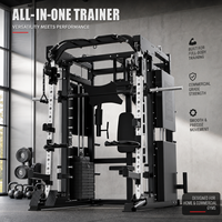 FRS Smith Machine Functional Trainer avec double pile de poids 146 kg, système de poulies à câble, équipement de gym à domicile et commercial