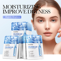 SADOER Ampoules – Meilleur Masque Réparateur Profond à l'Acide Hyaluronique et Vitamine C – Soin Hydratant pour la Peau – Masques Tissus Visage Beauté