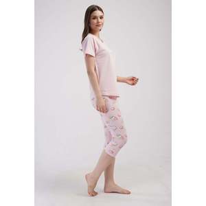 KADIN LYC SUPREM Ropa de dormir para mujer Yak Hair Oval Mansetli Kapri con pantalón corto Reglan KISA Kol ETEGI - Product Image 3