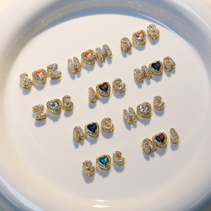 Kalung Liontin Nama Huruf Kustom Berlapis Emas 18k Batu Kelahiran Bentuk Hati, Laris Manis, untuk Hadiah Hari Valentine - Product Image 4