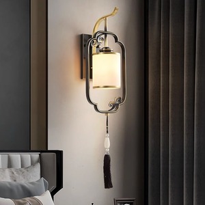 Lámpara de Pared Moderna Zen de Cobre, Estilo Chino Nuevo, Diseño Creativo Simple para Sala de Estar, Fondo de TV, Pasillo - Product Image 3