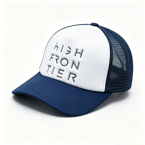 Casquette Trucker en Toile Bicolore à Maille, Visière Haute, Broderie 3D, Réglable, Respirante, Idéale pour le Sport et les Loisirs - Product Image 5