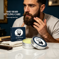 Baume Coiffant Naturel pour Barbe Lissant Adoucissant Nourrissant Soin Quotidien pour Hommes Vente en Gros Personnalisée Service de Marque Privée