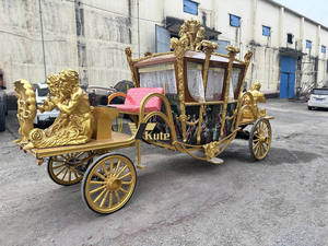 Charrette rétro confortable de type familial royal européen pour l'attraction touristique, chariot sans chevaux - Product Image 5