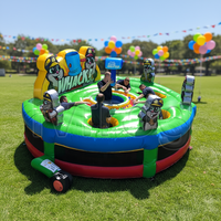 Jeu gonflable commercial de Whack-a-Mole pour adultes et enfants, jeu de fête interactif avec personnages de dessins animés et marteau