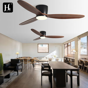 Elegant <b>modern</b> design solid wood three leaf metal body indoor living room hotel engineering installation <b>ceiling</b> <b>fan</b> with light - Product Image 6